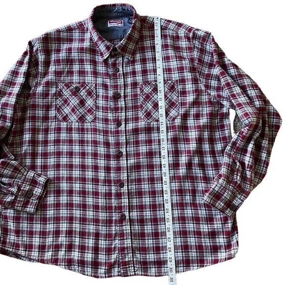 Wrangler Red Plaid Long Sleeve Button Down Flannel Shirt Men’s Size 2XL - Picture 6 of 7